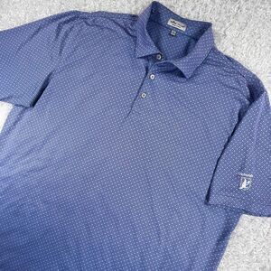 Peter Millar XL Polo Shirt Summer Comfort Gleneagles Logo Performance Golf Blue